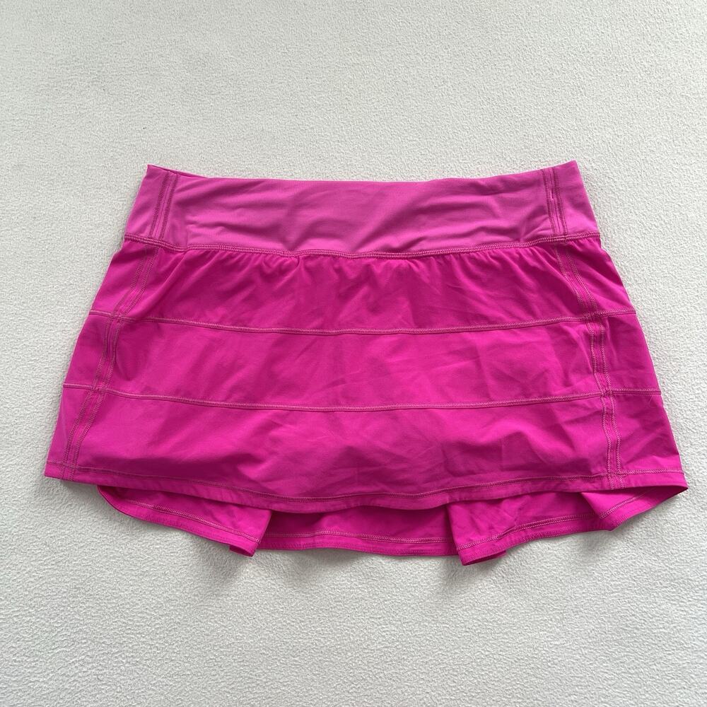 Lululemon Women Pow Pink Pace Rival Mid Rise Skirt 4-way Stretch 13” Skort 8 Reg